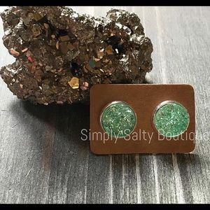 Druzy mint earrings